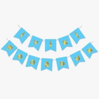 iyiki doğdun Yaldızlı Banner Mavi-gold
