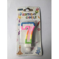 Rakam mum 7 Rengarenk 