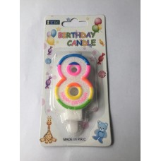 Rakam mum 8 Rengarenk 