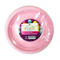 25'li Plastik Tabak Pembe 