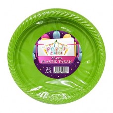 25'li Plastik Tabak Yeşil 